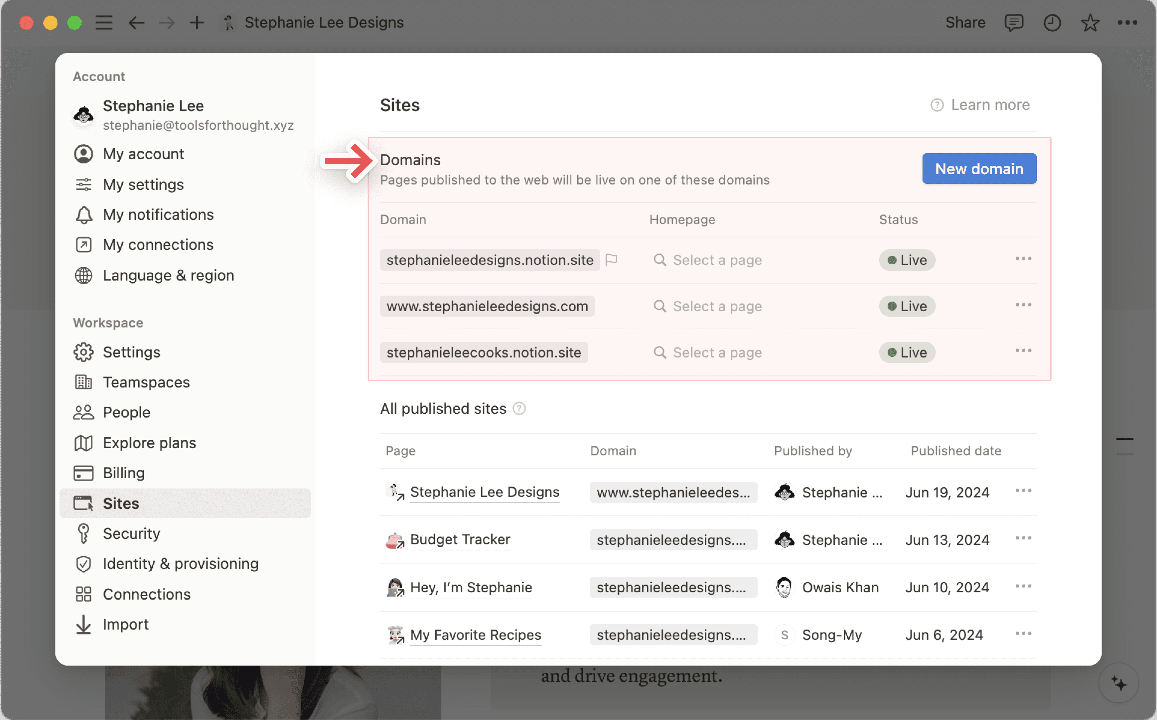 ca: gestionar los dominios de tu sitio