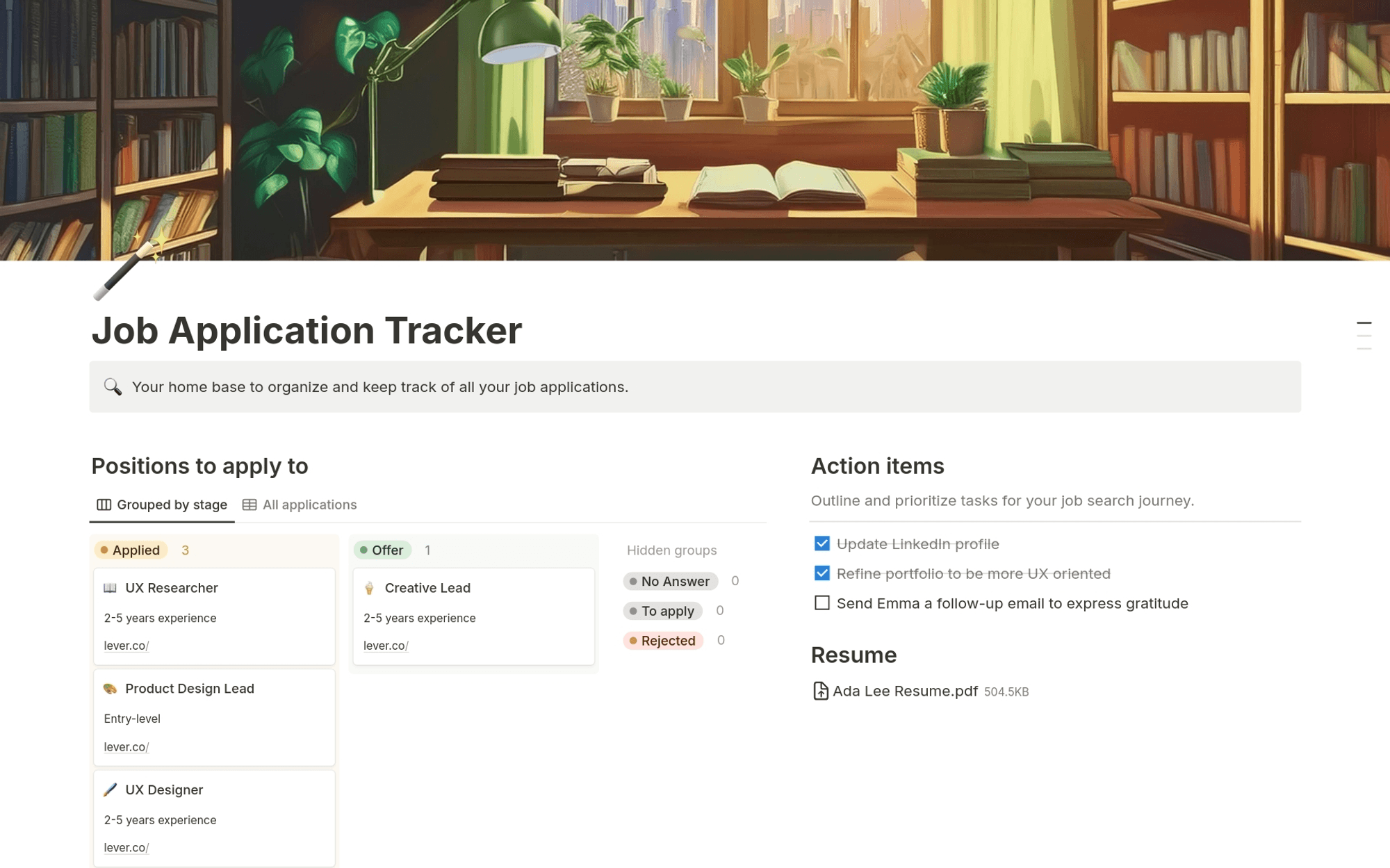 Imagen de plantilla de seguimiento de trabajo