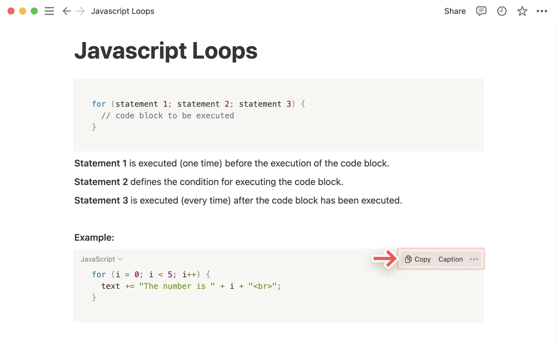 Copiar y añadir una descripción al código