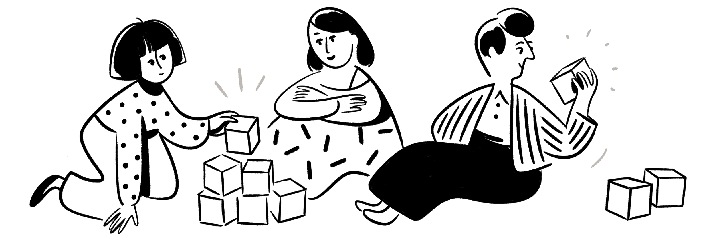 People playing with blocks