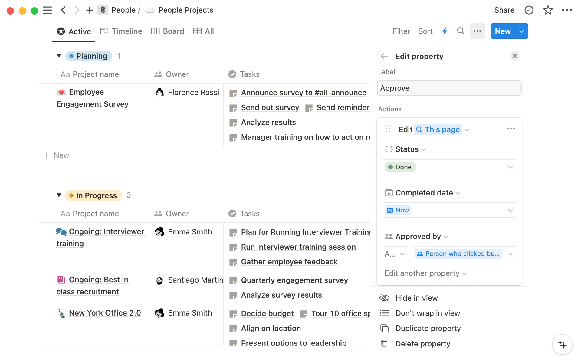 Edita la propiedad de tu botón para añadir todos los pasos que necesites.