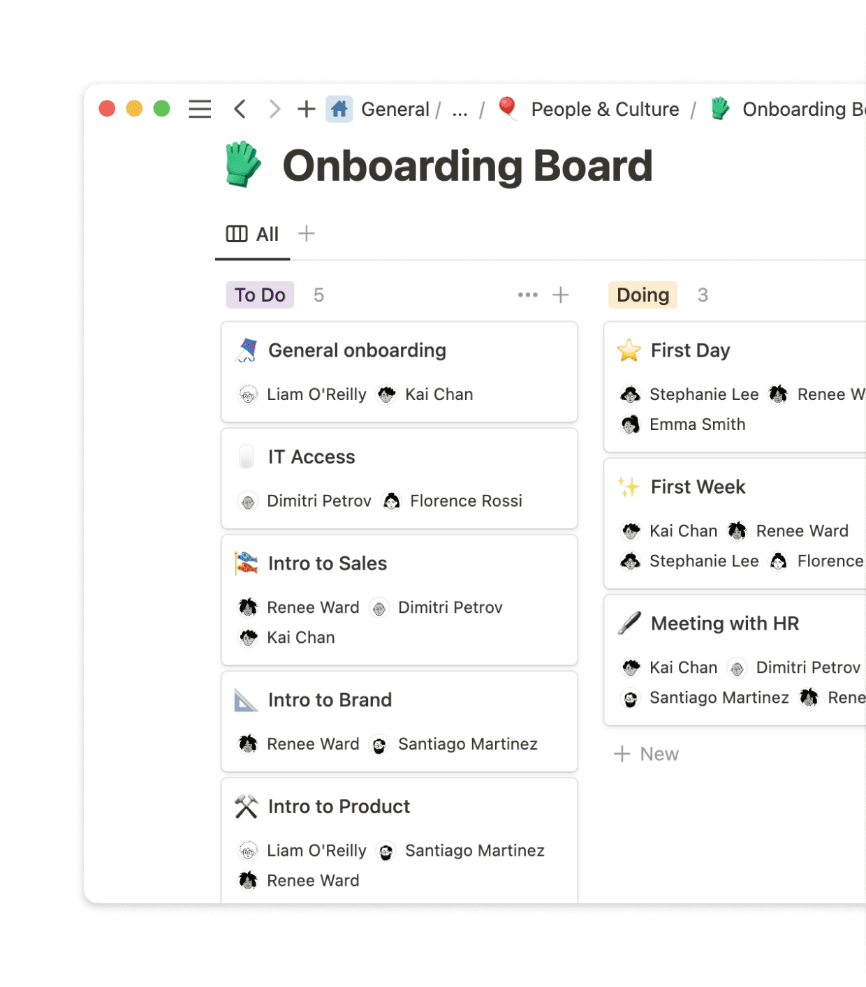 Formo uses kanban boards frequently for everything from onboarding to team project management.