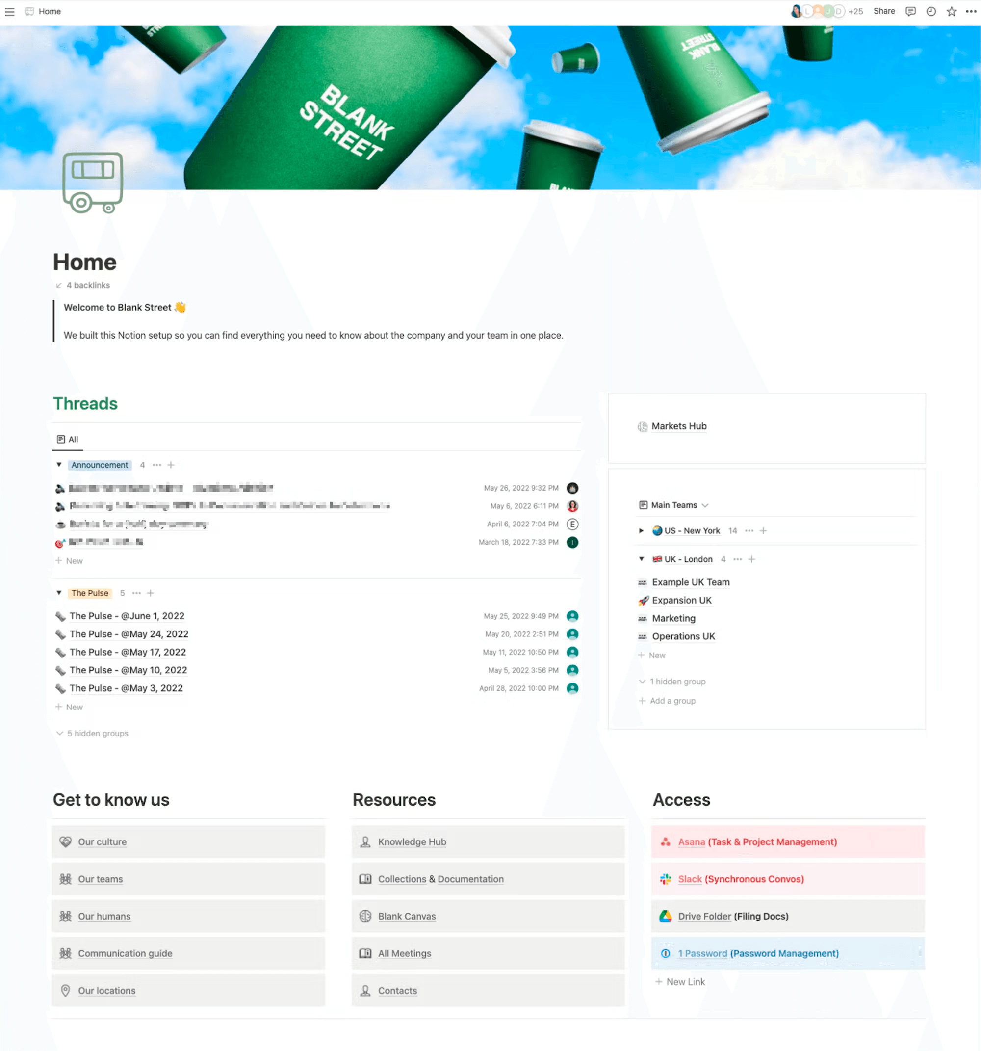 Blank Space's Notion workspace