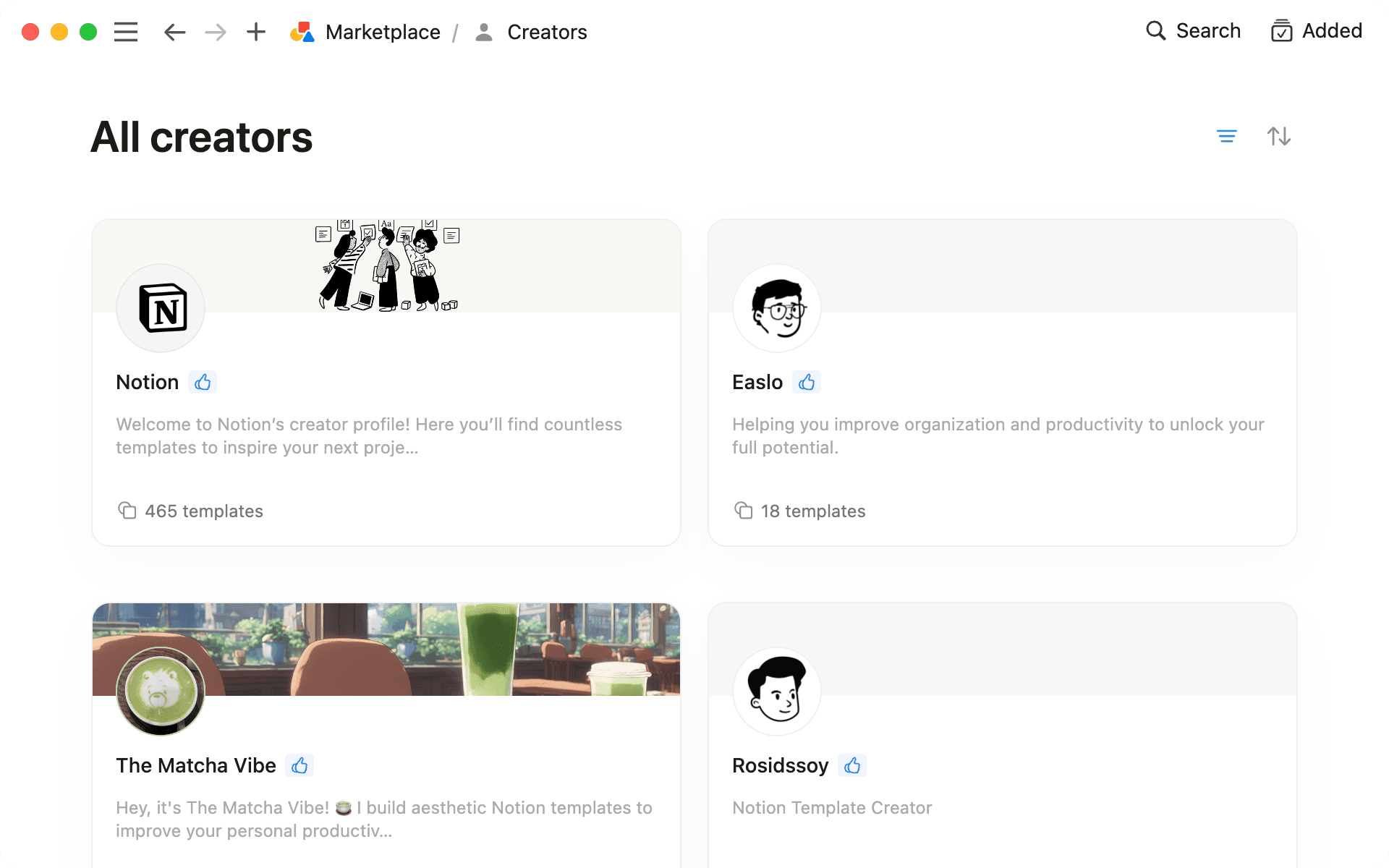 Estudia a otros creadores en Marketplace para encontrar tu nicho
