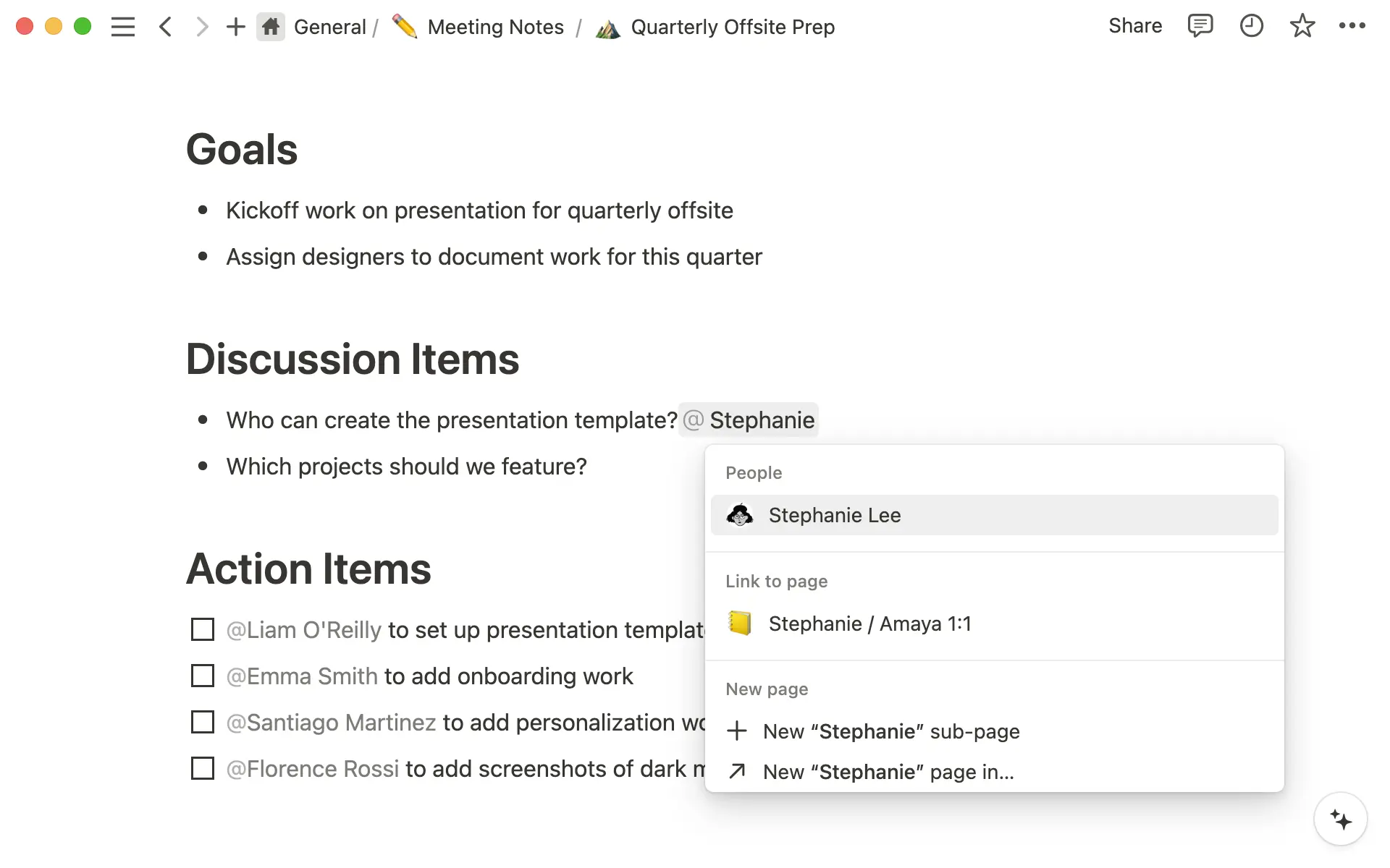 Menciones: mencionar a una persona