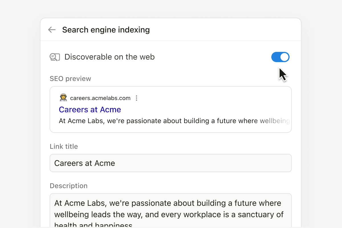 Aparece como prefieras en internet con la configuración de SEO personalizada para tu sitio de Notion.