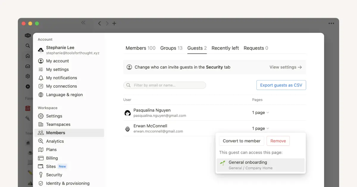 ¿Quién debería ser miembro del espacio de trabajo y quién debería ser invitado?