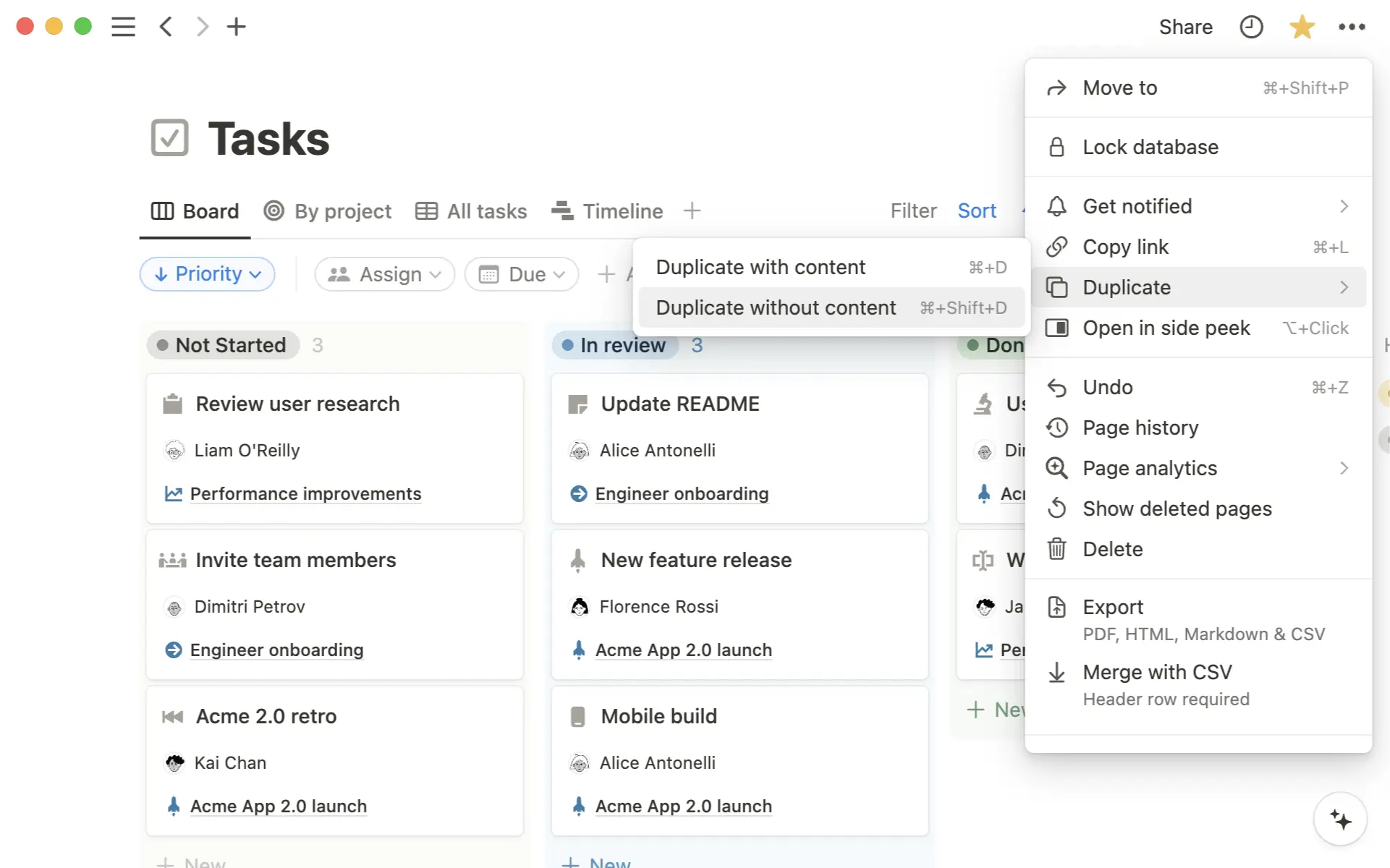 duplicar sin contenido