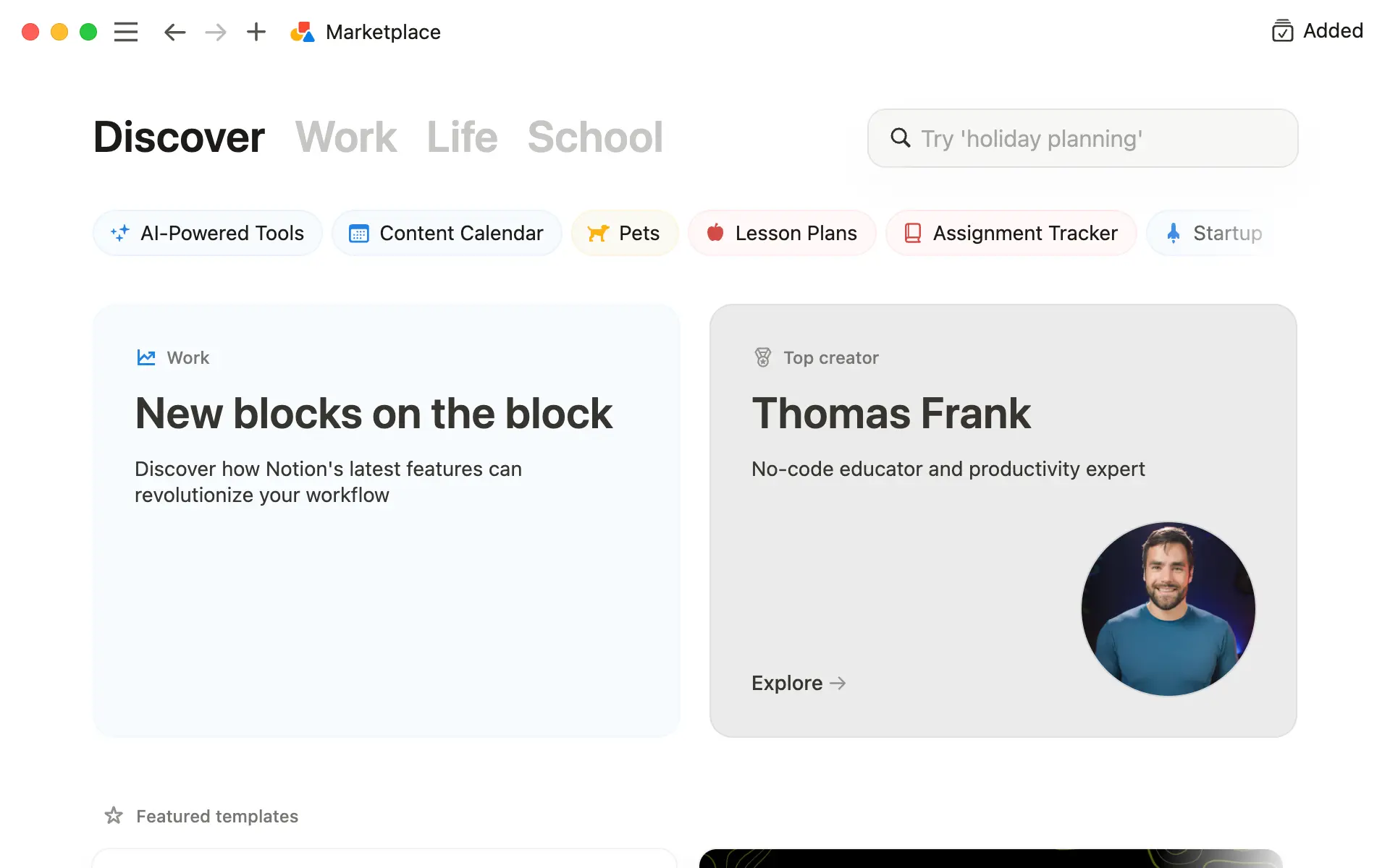 Banner captura de pantalla de marketplace