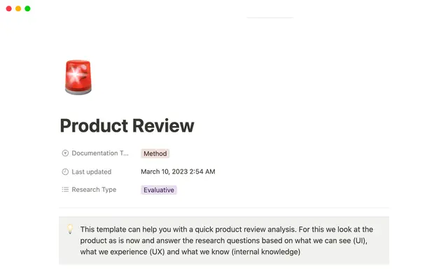 Product Review Template